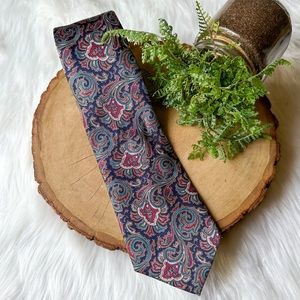 Vintage Christian Dior Men’s Teal Paisley All Silk Tie